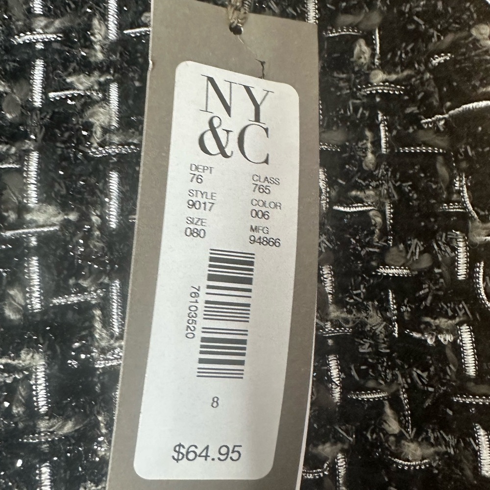 New York and Company Elegant Black and White Tweed Skirt - Picture 2 of 3